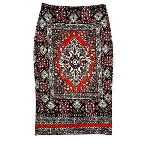 CARMEN Marc Valvo Midi Pencil Skirt  Women's XS  Coral Floral